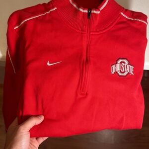 Nike Red Ohio State Quarter-Zip Pullover